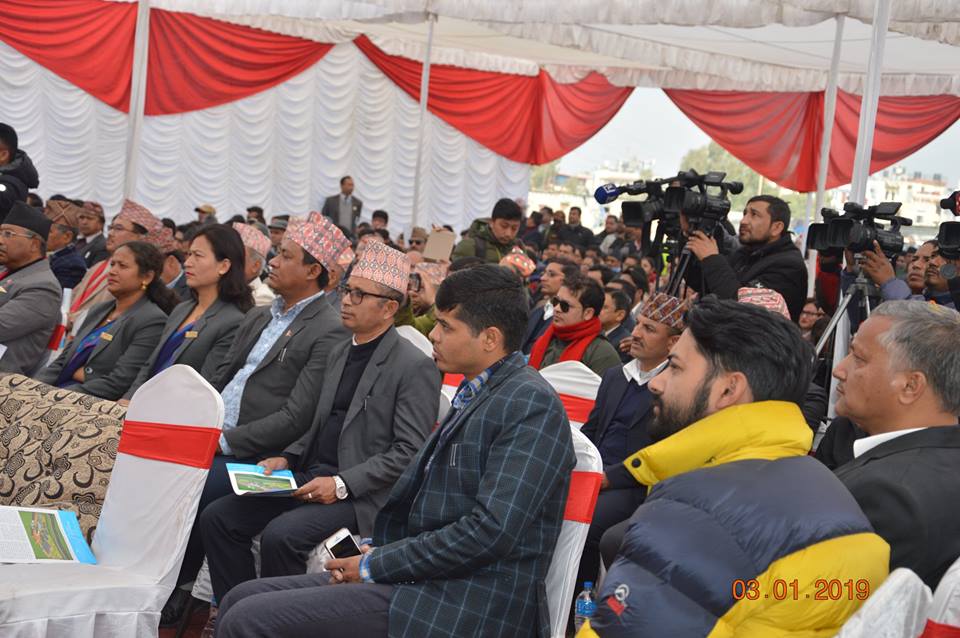 काठमाण्डौ उपत्यका खानेपानी लिमिटेड, आयोजना कार्यान्वयन निर्देशनालय अन्तर्गत बालकुमारी, ललितपुर स्थित फोहर पानी प्रशोधन केन्द्र निर्माण कार्यको शिलान्यास कार्यक्रममा उपस्थित पदाधिकारिहरु
